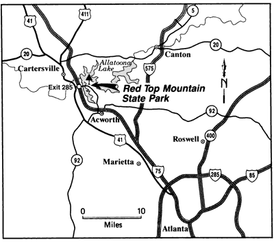 Red Top Mountain State Park Location Map